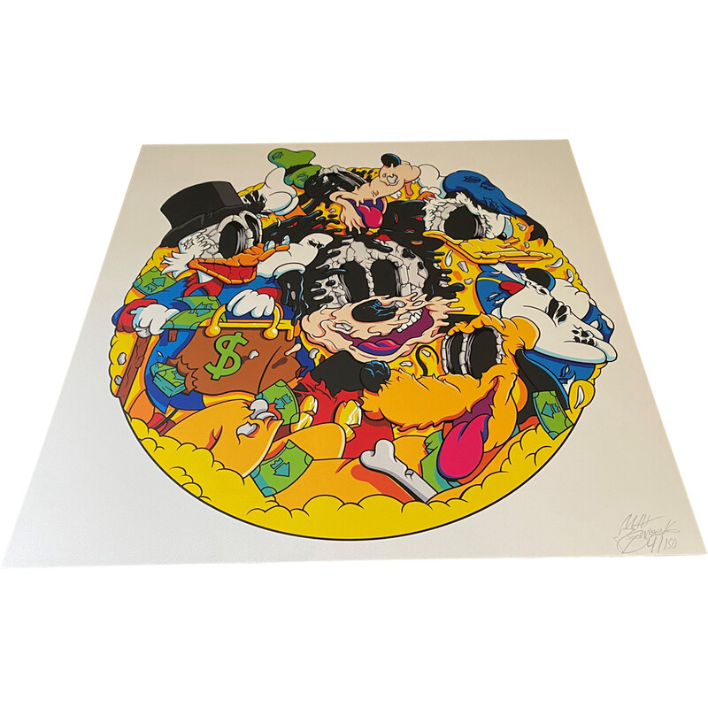 Vintage lithograph "Mouse and Friends" by Matt Gondek, 2018