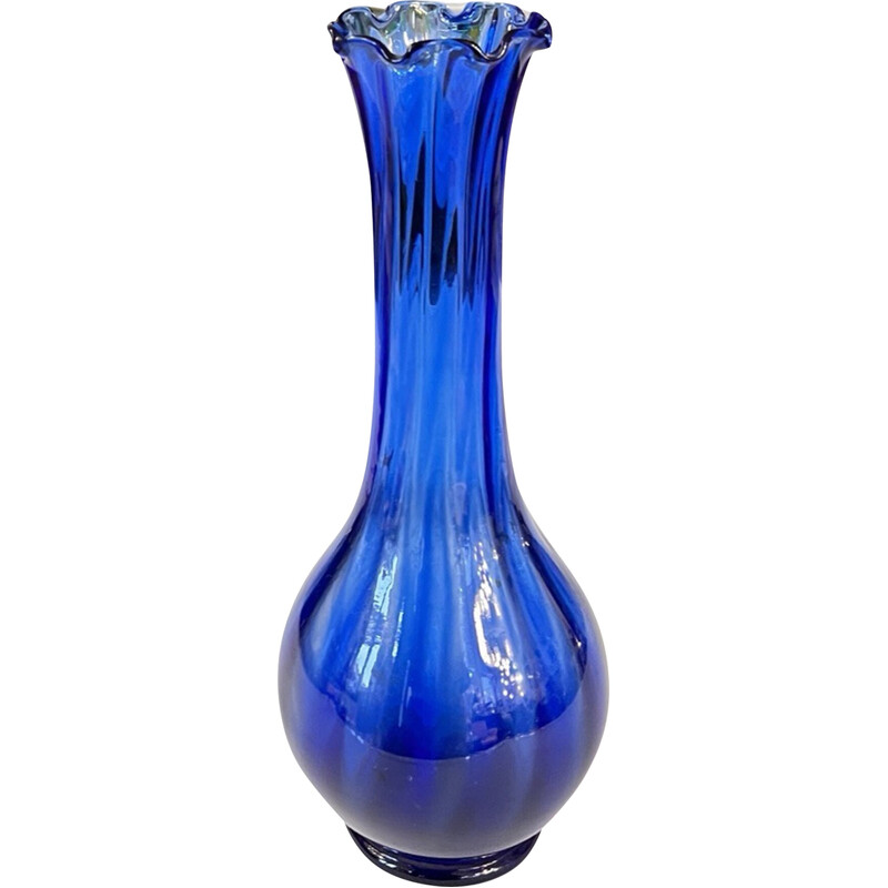 Vintage blown glass vase for Farbglashutte Lauscha Thüringen, Germany 1970