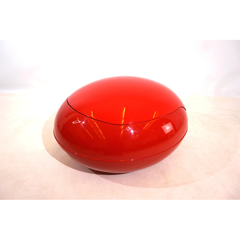 Fauteuil vintage "Garden Egg" en plastique rouge par Peter Ghyczy pour Gottfried Reuter, 1960