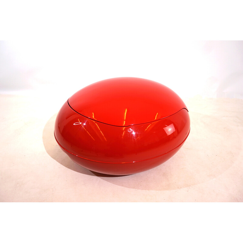 Vintage "Garden Egg" armchair in red plastic by Peter Ghyczy for Gottfried Reuter, 1960