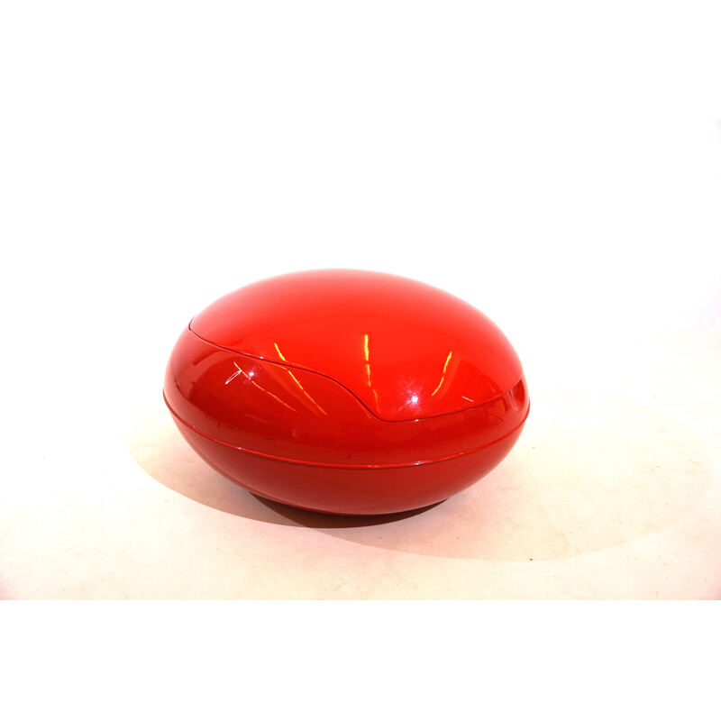Cadeirão "Garden Egg" vintage em plástico vermelho de Peter Ghyczy para Gottfried Reuter, 1960
