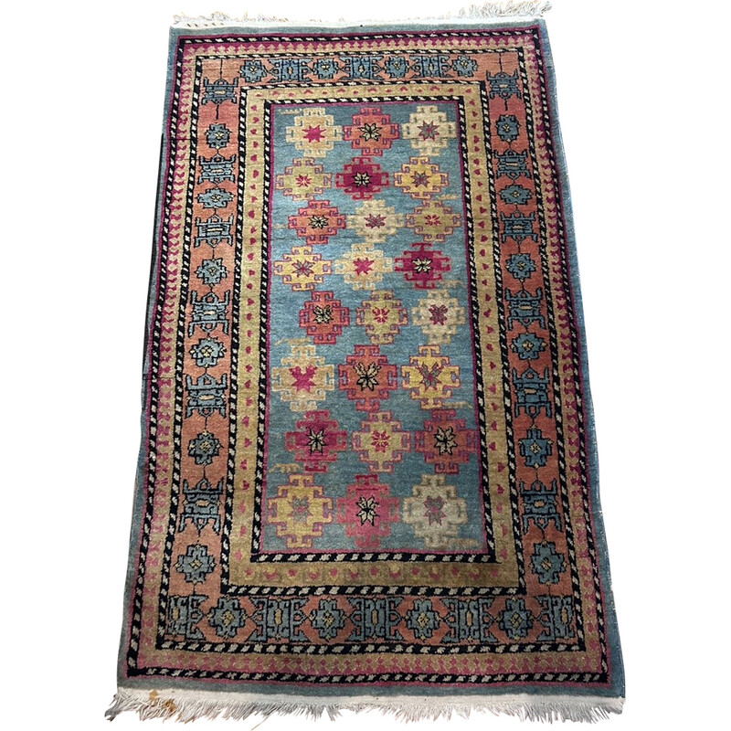 Vintage hand-woven Kazak oriental rug, 1970