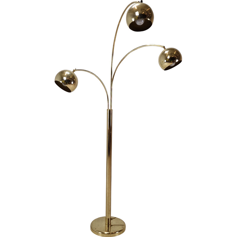 Vintage Space Age brass floor lamp, Germany 1970