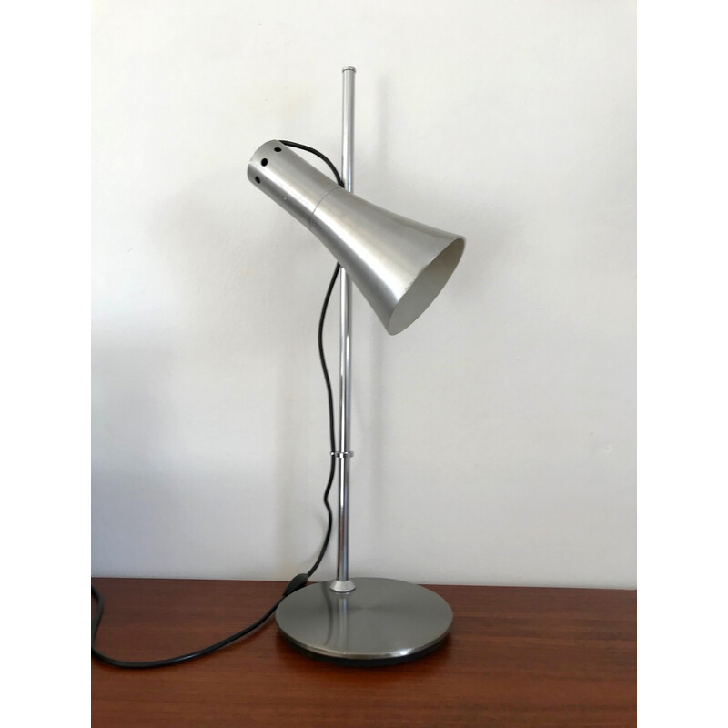 Lampe vintage en acier chromé et aluminium, 1970