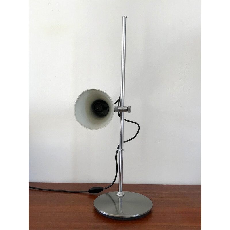Lampe vintage en acier chromé et aluminium, 1970