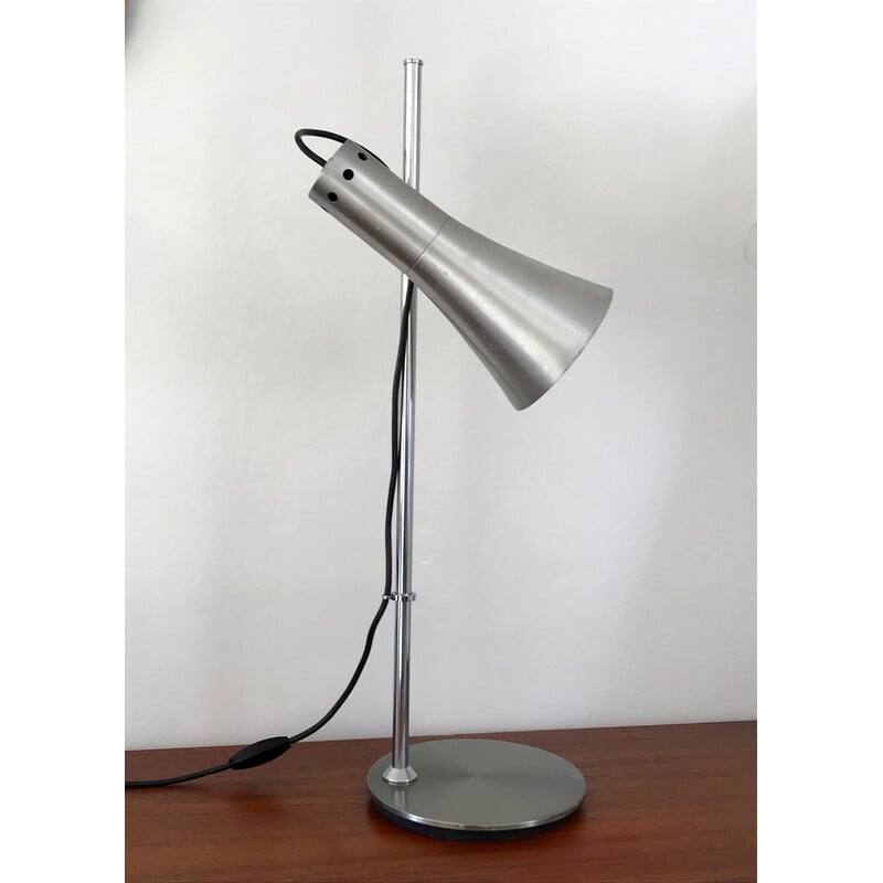 Lampe vintage en acier chromé et aluminium, 1970