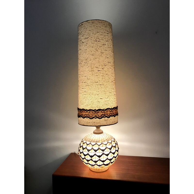 Lampe de sol vintage Marbach Leuchten en tissu et polycarbonate, Allemagne 1970