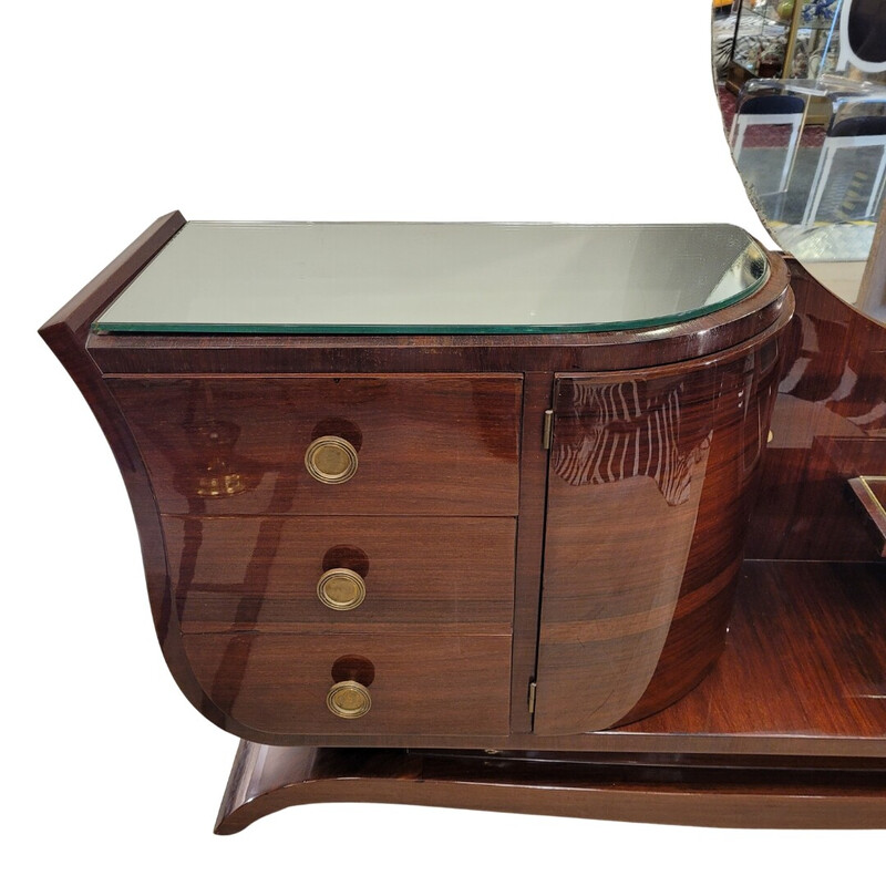 Vintage Art Deco dressing table in mahogany wood, France 1930