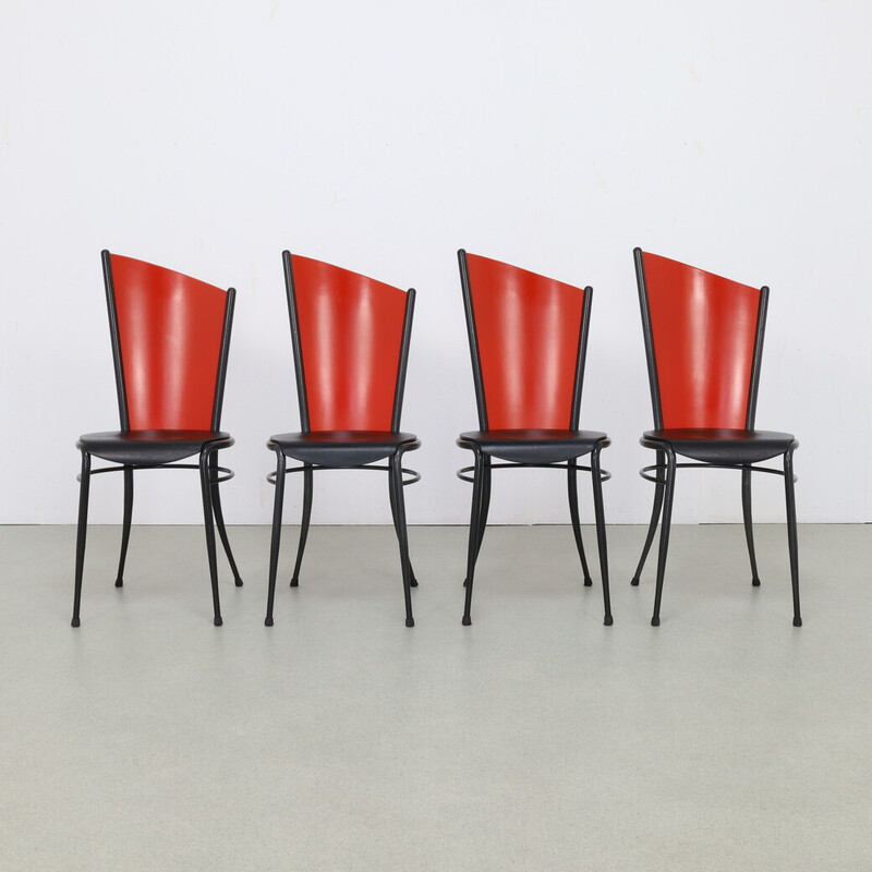 Set of 4 vintage dining chairs, 1980