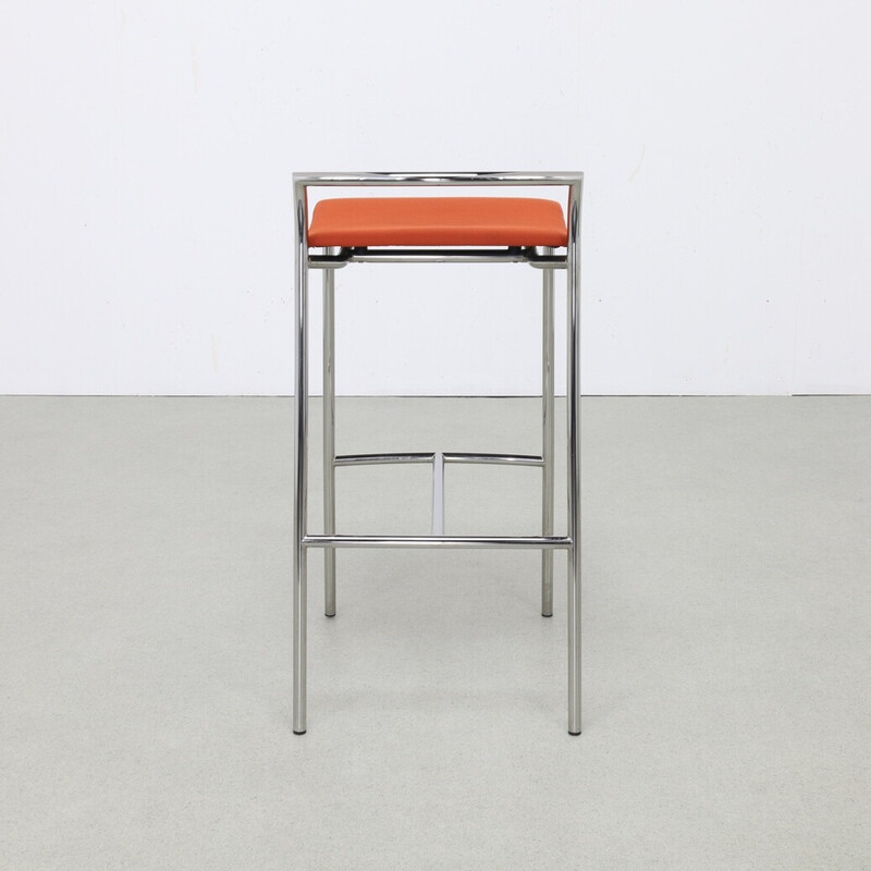 Set of 4 vintage chrome steel bar stools for Casala, 1990
