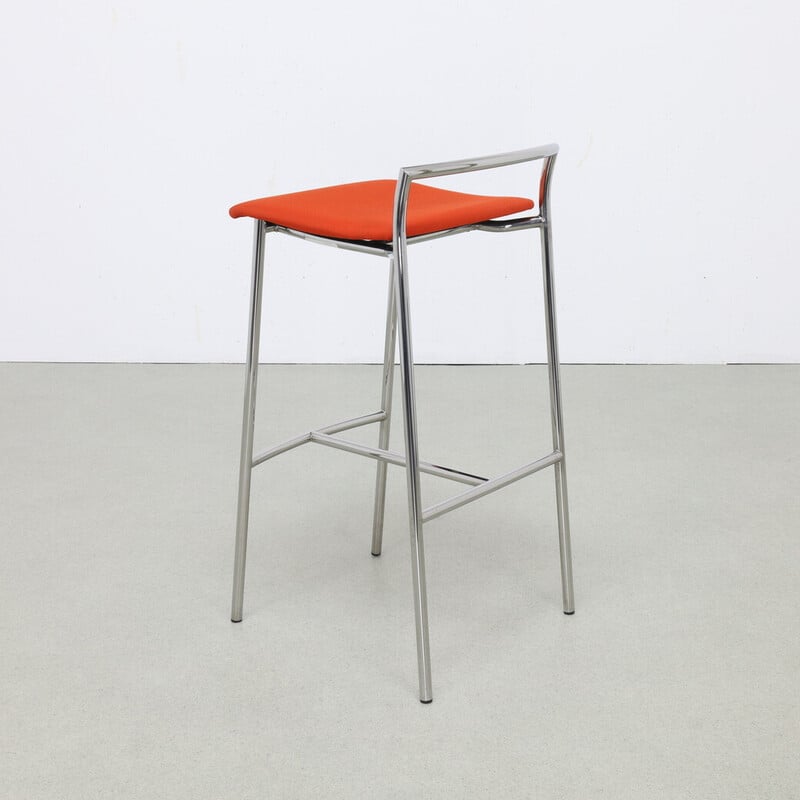 Set of 4 vintage chrome steel bar stools for Casala, 1990