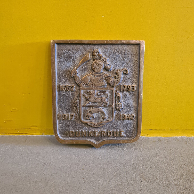 Placa conmemorativa vintage de bronce macizo, Francia