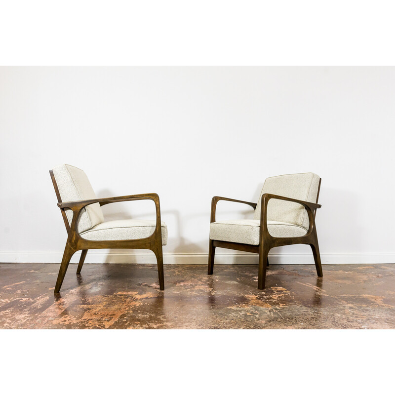 Paar alte Sessel für Prudnickie Fabryki Mebli, Polen 1960