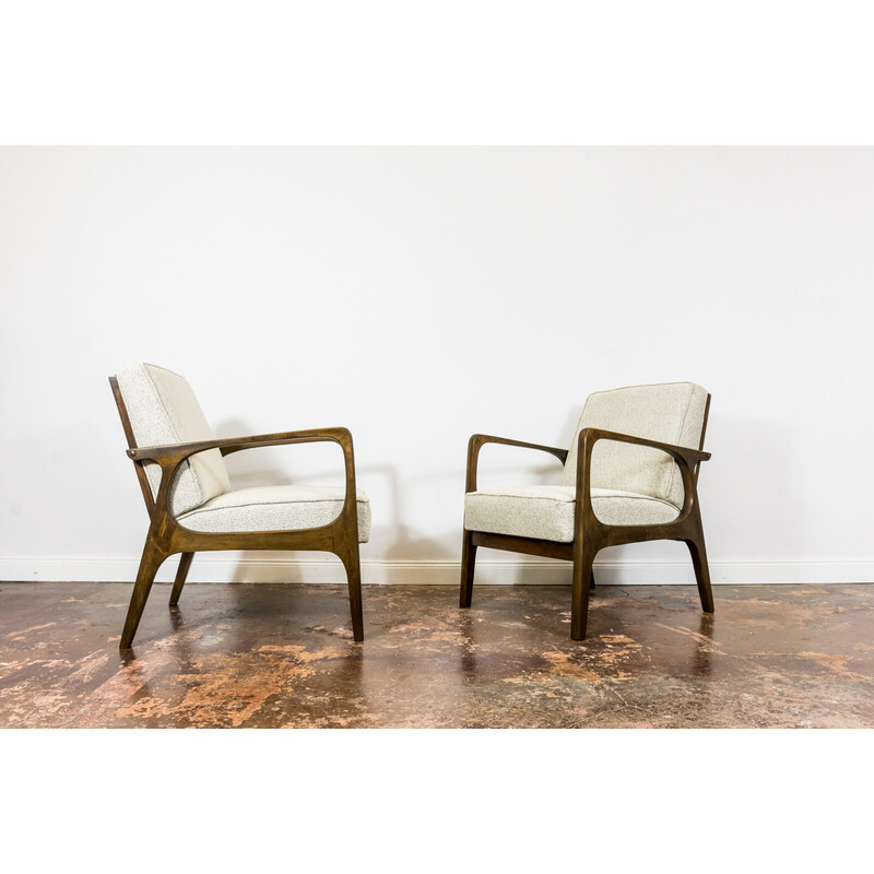 Pair of vintage armchairs for Prudnickie Fabryki Mebli, Poland 1960