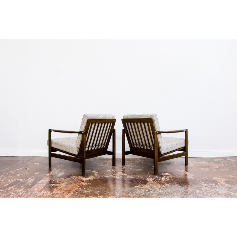 Pair of vintage B-7522 armchairs by Zenon Bączyk, Poland 1960