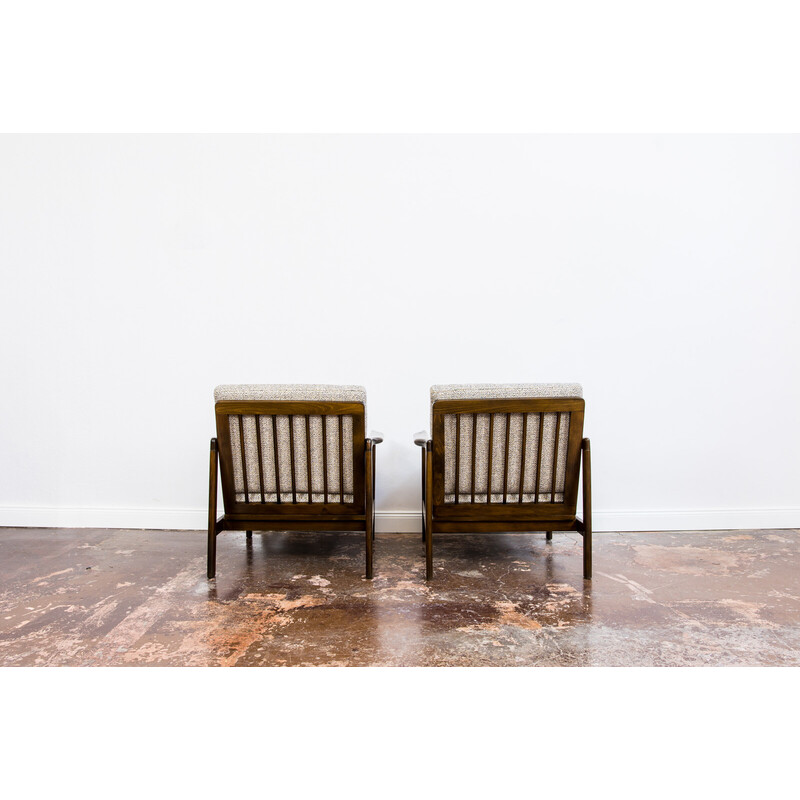 Pair of vintage B-7522 armchairs by Zenon Bączyk, Poland 1960