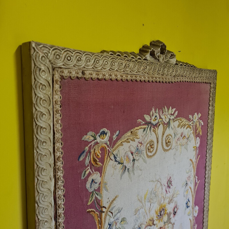 Vintage embroidery wooden frame, France