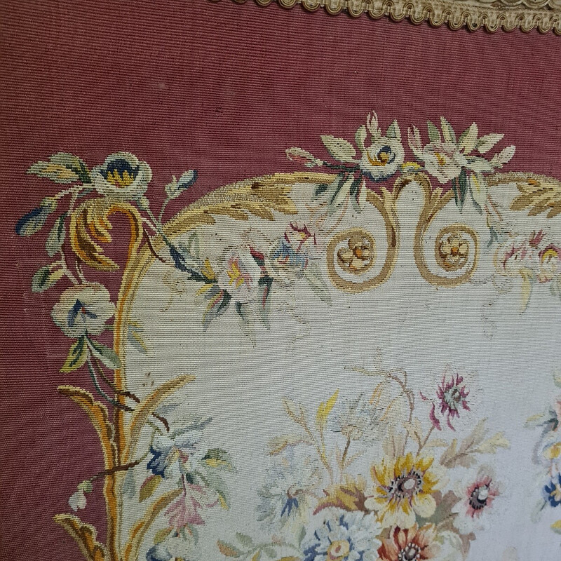 Vintage embroidery wooden frame, France