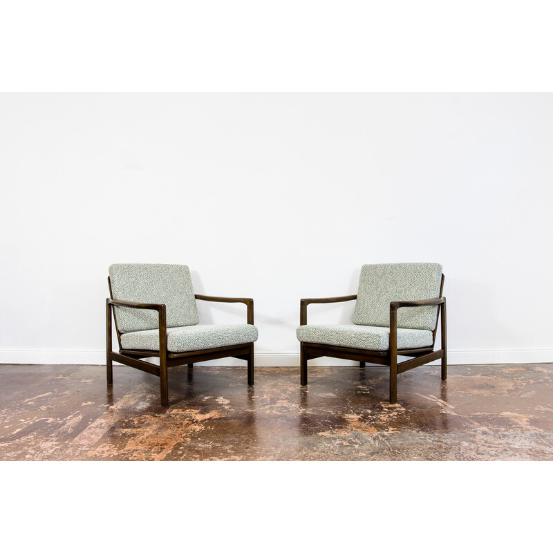 Pair of vintage B-7522 armchairs by Zenon Bączyk, Poland 1960