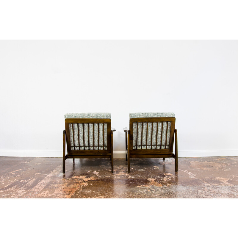 Pair of vintage B-7522 armchairs by Zenon Bączyk, Poland 1960