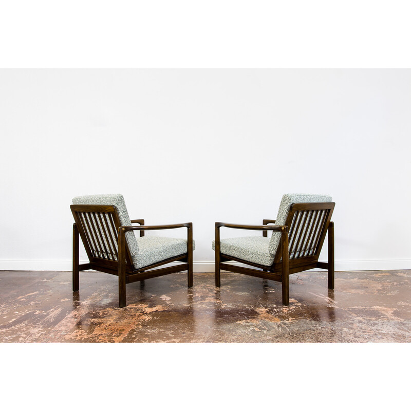 Pair of vintage B-7522 armchairs by Zenon Bączyk, Poland 1960