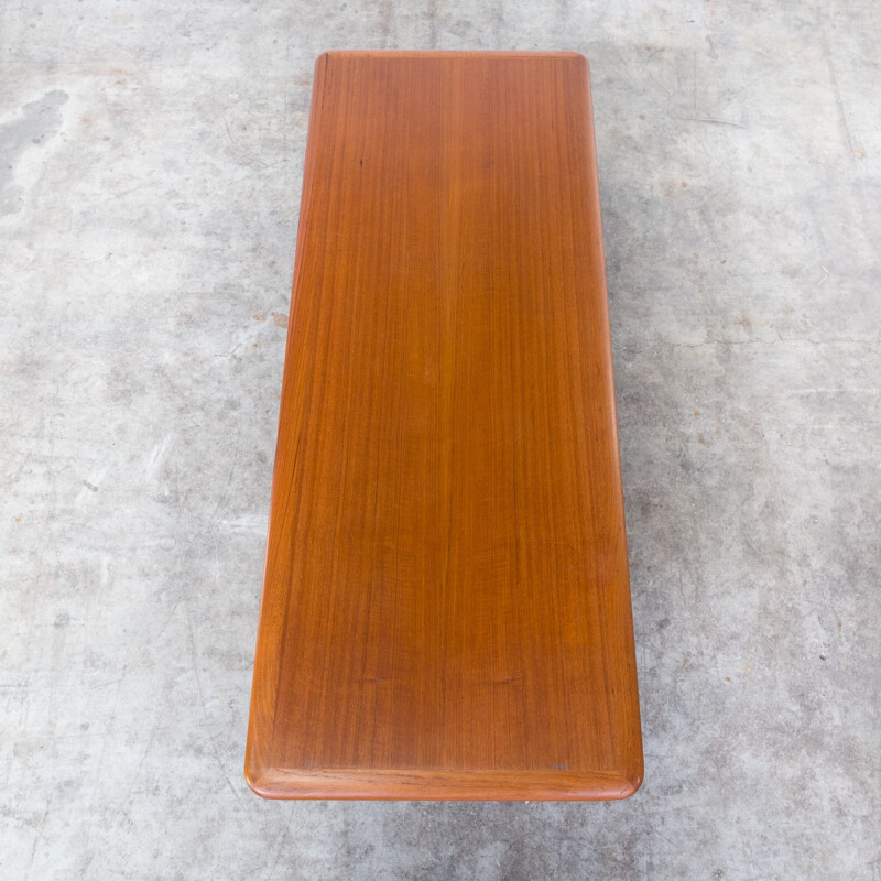 Teak coffee table with brass feet - 1960s