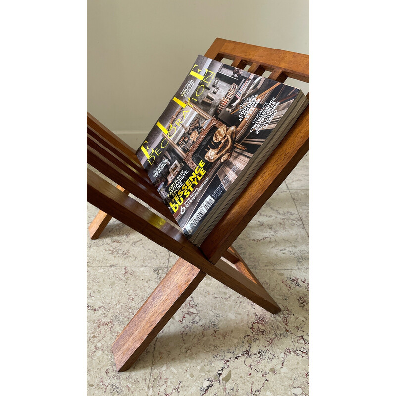 Vintage solid wood magazine rack