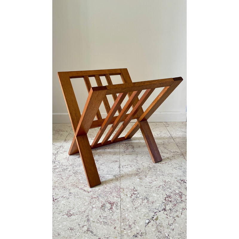 Vintage solid wood magazine rack