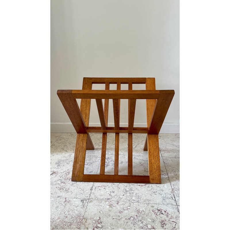 Vintage solid wood magazine rack