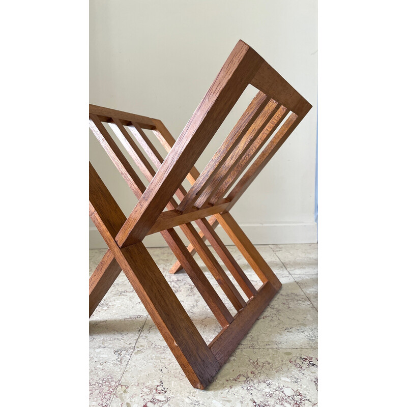 Vintage solid wood magazine rack