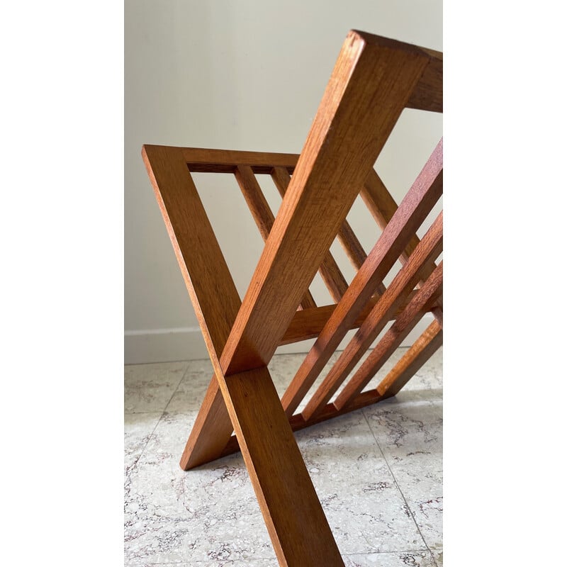 Vintage solid wood magazine rack