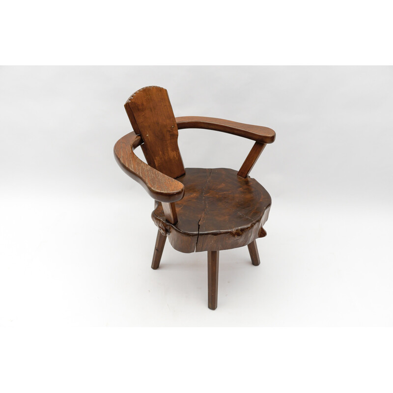 Set van 4 vintage houten fauteuils, Frankrijk 1960