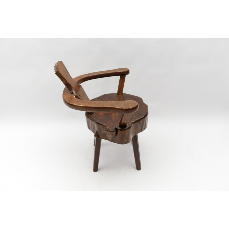 Set van 4 vintage moderne houten fauteuils, Frankrijk 1960