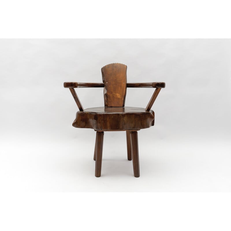 Set van 4 vintage moderne houten fauteuils, Frankrijk 1960