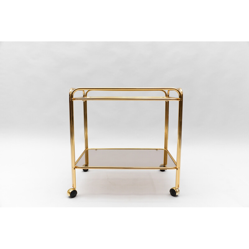 Vintage brass bar carts, France 1960