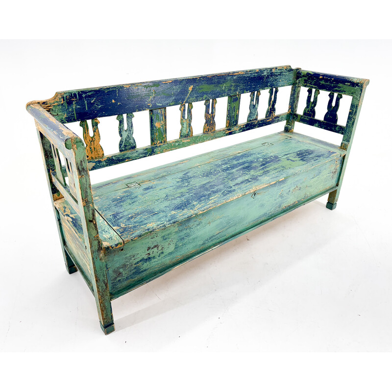 Antique vintage bench with storage space