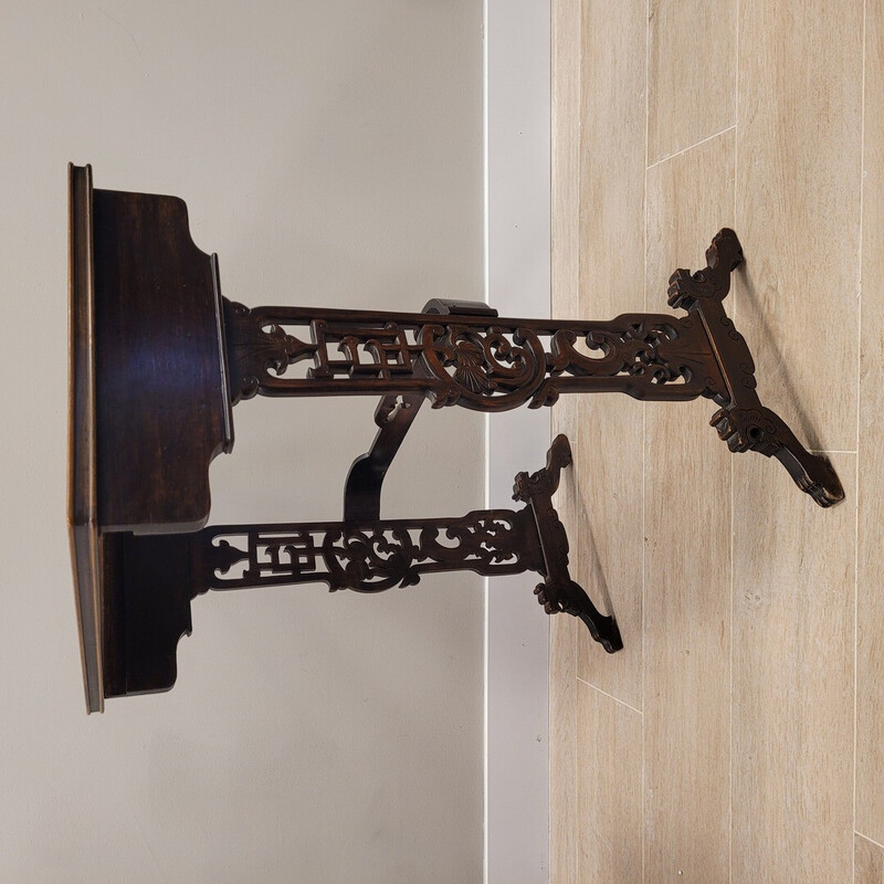 Vintage Art Nouveau nesting tables in wood and brass