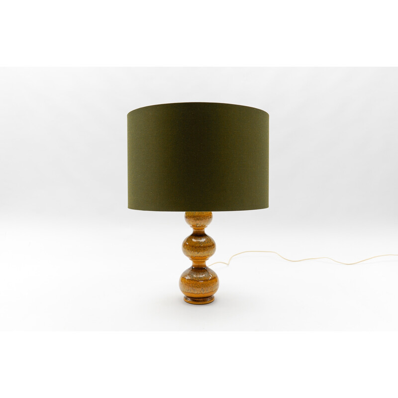 Vintage orange ceramic table lamp by Kaiser Leuchten, Germany 1960