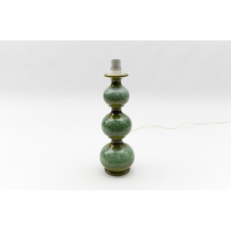 Vintage green ceramic table lamp by Kaiser Leuchten, 1960