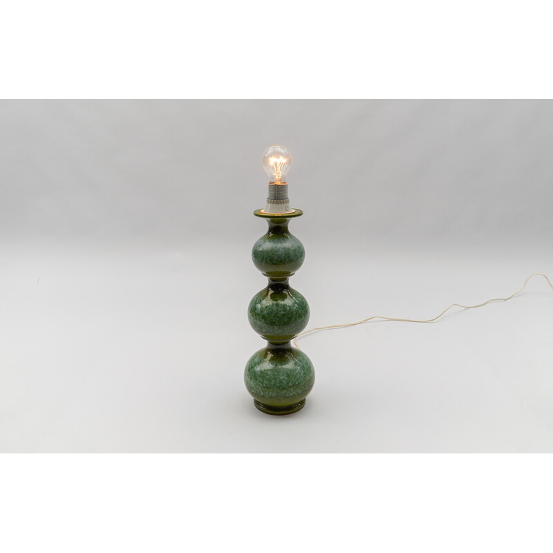 Vintage green ceramic table lamp by Kaiser Leuchten, 1960