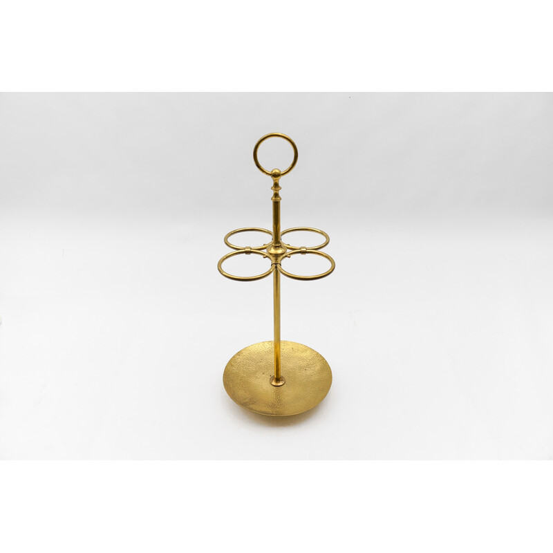 Vintage hammered brass umbrella stand, Austria 1960