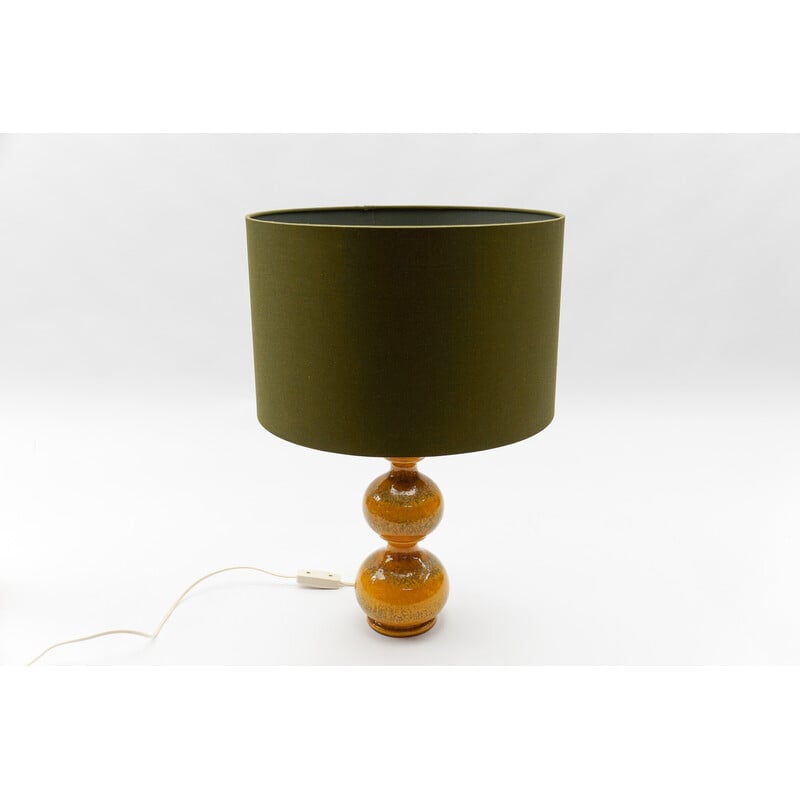 Lampada da tavolo vintage in ceramica arancione di Kaiser Leuchten, Germania 1960