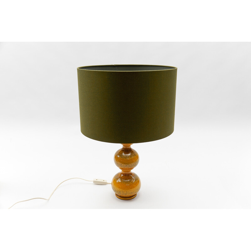 Vintage orange ceramic table lamp by Kaiser Leuchten, Germany 1960
