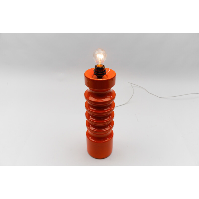 Vintage Stehlampe aus orangefarbener Keramik, 1960
