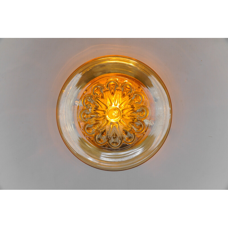 Pair of vintage amber gold wall lamp, 1960