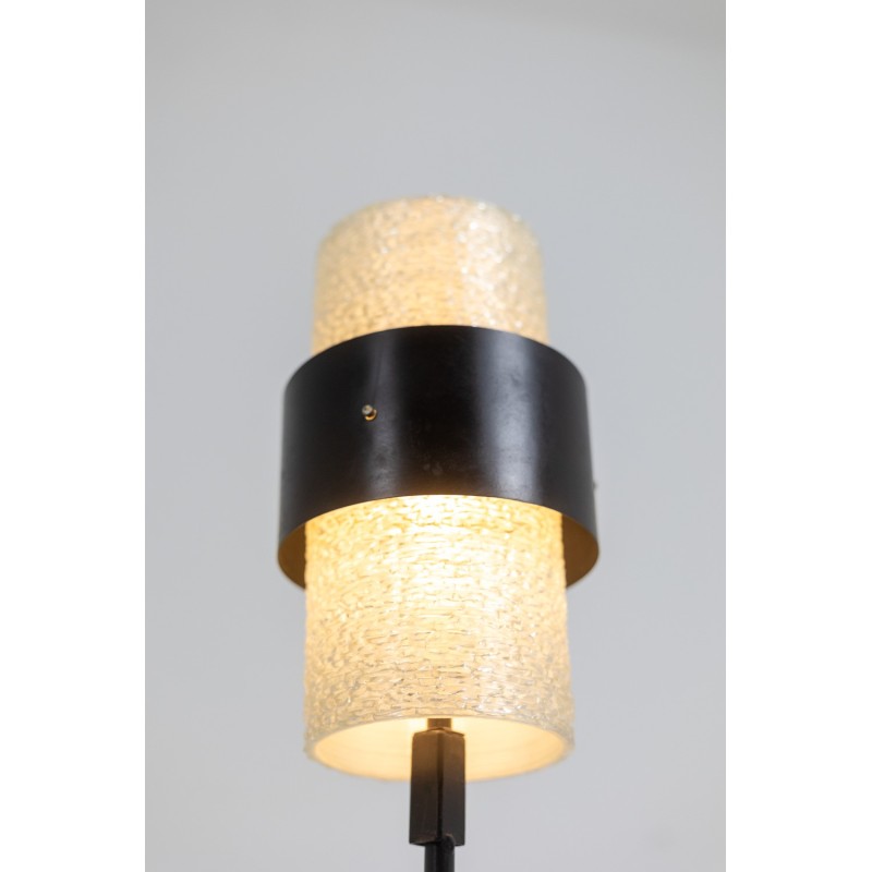 Vintage Tripod-Lampe aus granitfarbenem Luzit und lackiertem Metall, Frankreich 1950