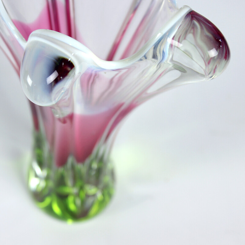 Vase vintage en verre par Josef Hospodka pour Chribska Glass, Tchécoslovaquie 1960