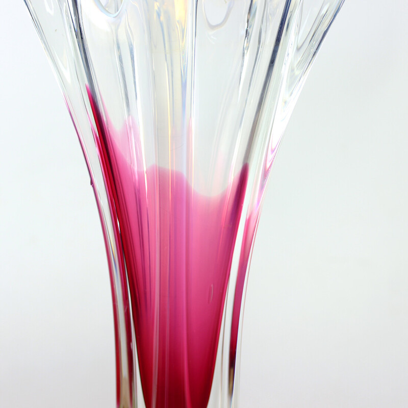 Vase vintage en verre par Josef Hospodka pour Chribska Glass, Tchécoslovaquie 1960