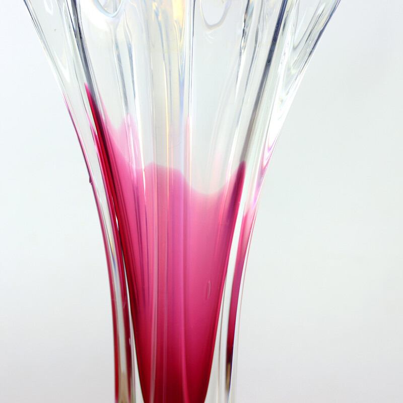 Vintage glass vase by Josef Hospodka for Chribska Glass, Czechoslovakia 1960