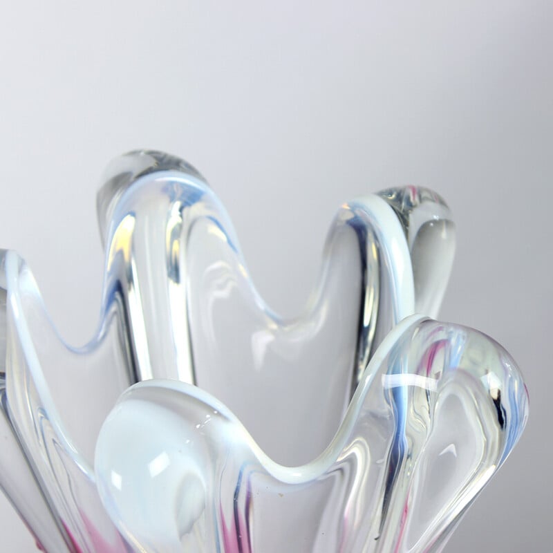 Vintage glass vase by Josef Hospodka for Chribska Glass, Czechoslovakia 1960